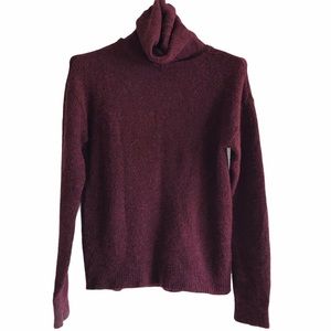 LOGG H&M Burgundy Alpaca Blend Turtleneck Sweater